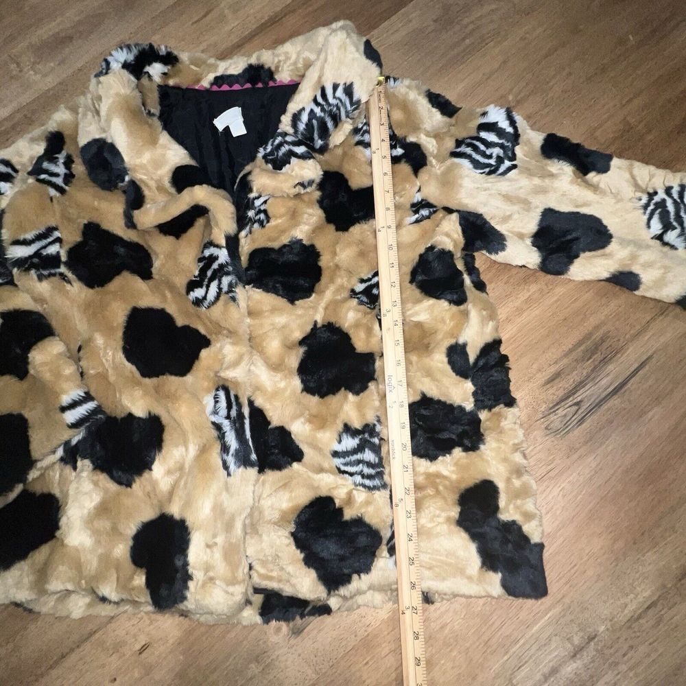 Anthropologie Maeve Faux Fur Coat‎ Sz Large $198 Jacket Brown Black Animal Print - Picture 9 of 16